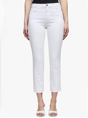 L'AGENCE White Cropped Straight Jeans
